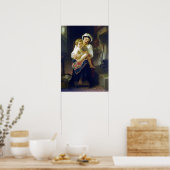 Bouguereau - Moeder die zich bij haar kind verzame Poster (Keuken)