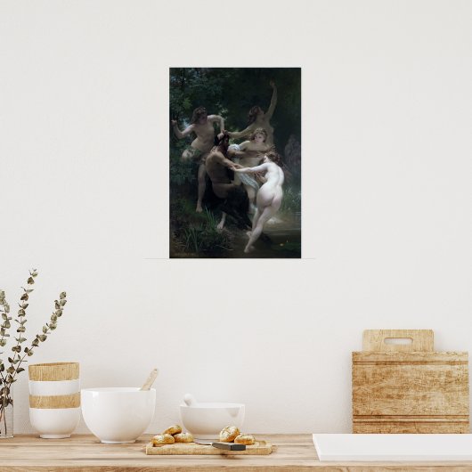 Bouguereau - Nymphs and Satyr , 1873 Poster (Keuken)