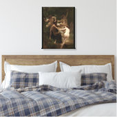 Bouguereau Nymphs en Satyr Canvas Afdruk (Insitu (Slaapkamer))