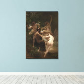 Bouguereau Nymphs en Satyr Canvas Afdruk (Insitu (Houten vloer))