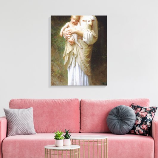 Bouguereau Onschuld Canvas Print (Insitu (Woonkamer))