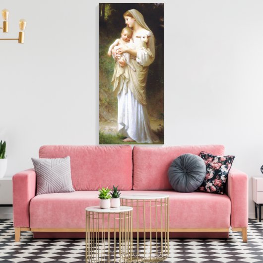 Bouguereau Onschuld Canvas Print (Insitu (Woonkamer))