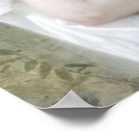 Bouguereau - Petite Fille au Bouquet Poster (Hoek)