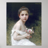 Bouguereau - Petite Fille au Bouquet Poster (Voorkant)
