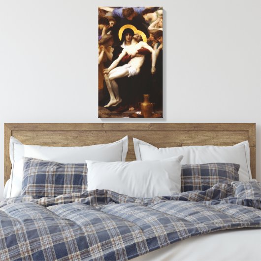 Bouguereau Pieta Canvas Print (Insitu (Slaapkamer))