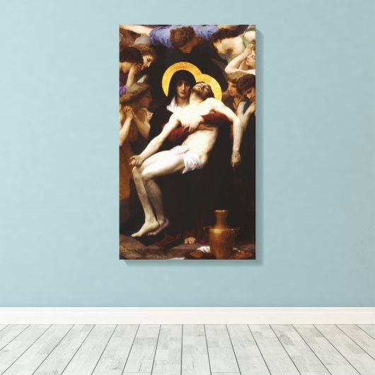 Bouguereau Pieta Canvas Print (Insitu (Houten vloer))