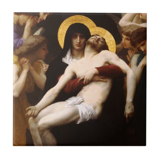 Bouguereau Pieta Tile Tegeltje (Voorkant)