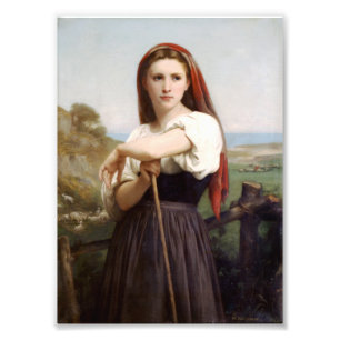 Bouguereau Shepherdess Foto Afdruk
