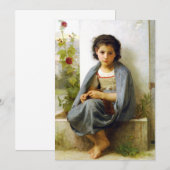 Bouguereau The Little Knitter Invitations Kaart (Voorkant / Achterkant)