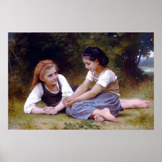 Bouguereau - The Nut Gatherers 1882 Poster (Voorkant)