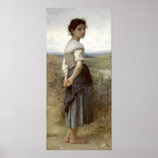 Bouguereau-The Young Shepherdess Poster (Voorkant)