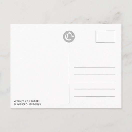 Bouguereau Virgin en Child CC0271 Briefkaart (Achterkant)