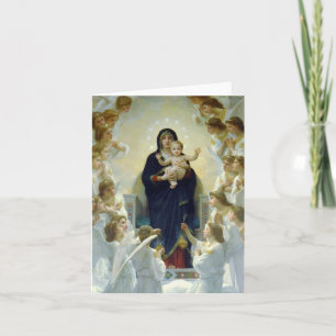 Bouguereau Virgin en Christus Child met Angels Feestdagen Kaart