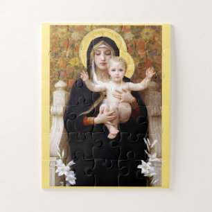 Bouguereau Virgin van de Lilies Legpuzzel