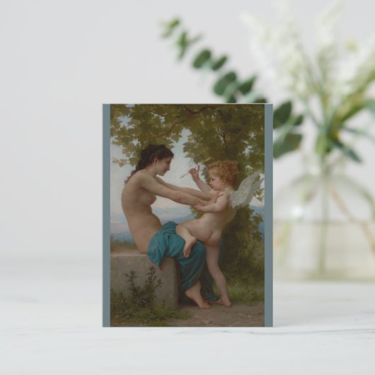 Bouguereau Young Girl die zich uitspreekt tegen Er Briefkaart (Staand voorkant)