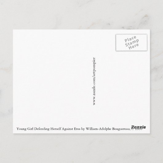 Bouguereau Young Girl die zich uitspreekt tegen Er Briefkaart (Achterkant)