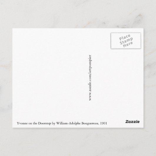 Bouguereau Yvonne op Doorstep Briefkaart (Achterkant)