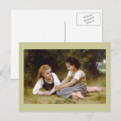 Bouguereau's 1882 The Nut Gatherers Les noisettes Briefkaart (Voorkant / Achterkant)