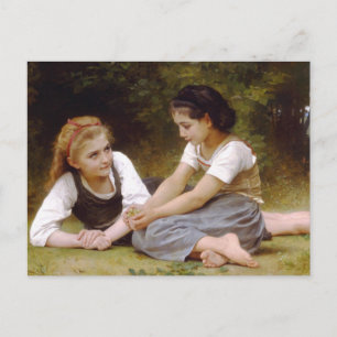 Bouguereau's 1882 The Nut Gatherers Les noisettes Briefkaart