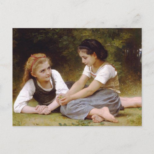 Bouguereau's 1882 The Nut Gatherers Les noisettes Briefkaart (Voorkant)