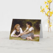 Bouguereau's 1882 The Nut Gatherers Les noisettes Kaart (Gele Bloem)