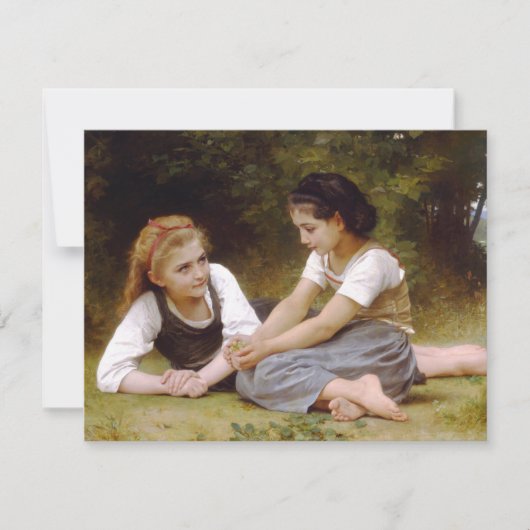 Bouguereau's 1882 The Nut Gatherers Les noisettes Kaart (Voorkant)