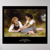 Bouguereau's 1882 The Nut Gatherers Les noisettes Poster (Voorkant)