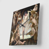 Bouguereau's Angels Surround Cupid Vierkante Klok (Hoek)