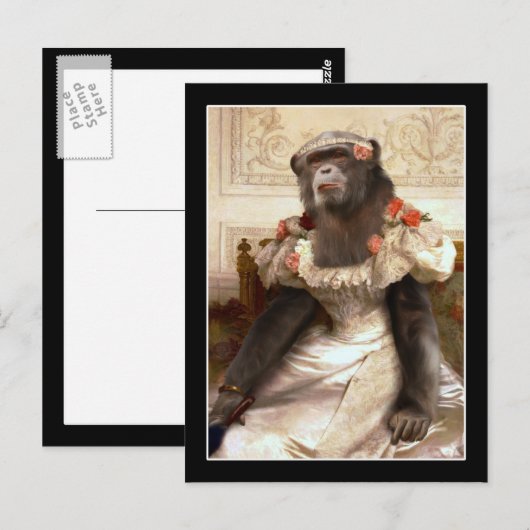 Bouguereau's chimp briefkaart (Voorkant / Achterkant)