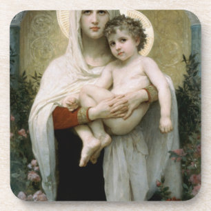 Bouguereau's De Madonna van de Rozen (1903) Bier Onderzetter