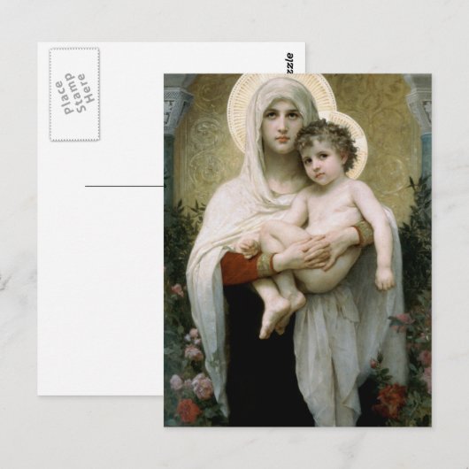 Bouguereau's De Madonna van de Rozen (1903) Briefkaart (Voorkant / Achterkant)