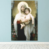 Bouguereau's De Madonna van de Rozen (1903) Canvas Afdruk (Insitu (Houten vloer))