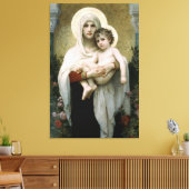 Bouguereau's De Madonna van de Rozen (1903) Canvas Afdruk (Insitu (Woonkamer))