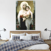 Bouguereau's De Madonna van de Rozen (1903) Canvas Afdruk (Insitu (Slaapkamer))