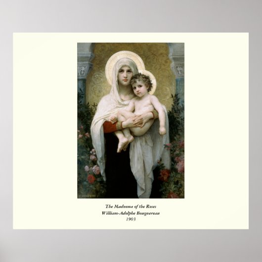 Bouguereau's De Madonna van de Rozen (1903) Poster (Voorkant)