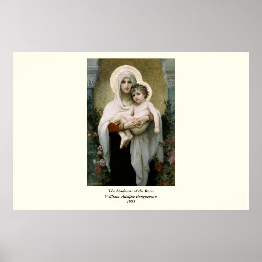 Bouguereau's De Madonna van de Rozen (1903) Poster (Voorkant)