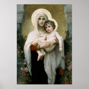 Bouguereau's De Madonna van de Rozen (1903) Poster