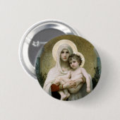 Bouguereau's De Madonna van de Rozen (1903) Ronde Button 5,7 Cm (Voorkant /achterkant)