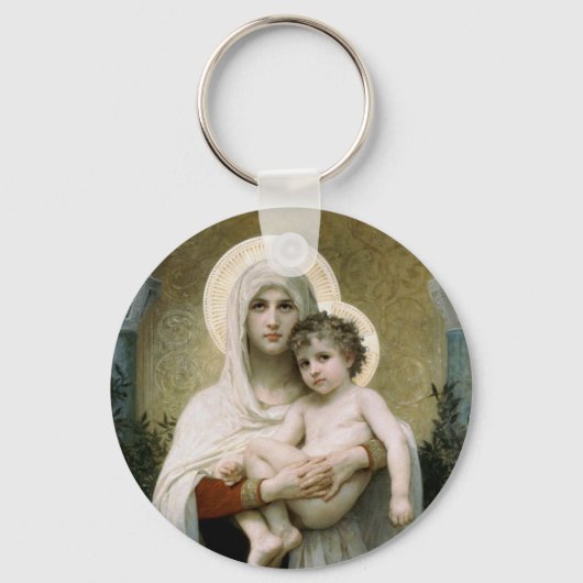 Bouguereau's De Madonna van de Rozen (1903) Sleutelhanger (Voorkant)