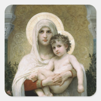 Bouguereau's De Madonna van de Rozen (1903) Vierkante Sticker