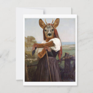 Bouguereau's Dearest Deer Shepherdess Briefkaart