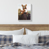 Bouguereau's Dearest Deer Shepherdess Canvas Afdruk (Insitu (Slaapkamer))