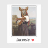 Bouguereau's Dearest Deer Shepherdess Sticker (Vel)