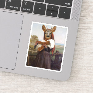 Bouguereau's Dearest Deer Shepherdess Sticker