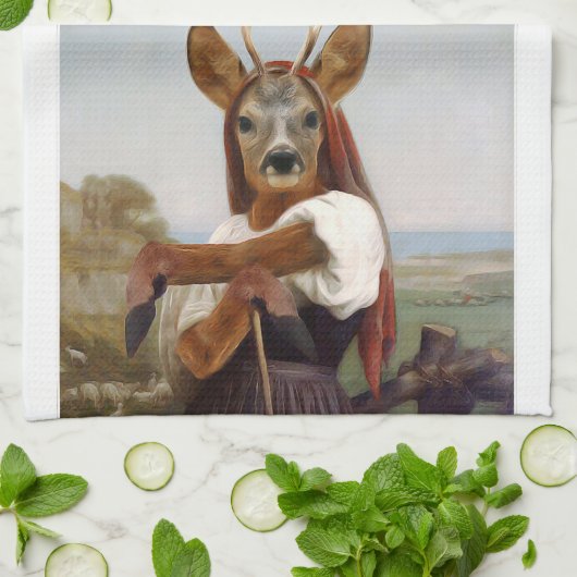 Bouguereau's Dearest Deer Shepherdess Theedoek (Gevouwen)