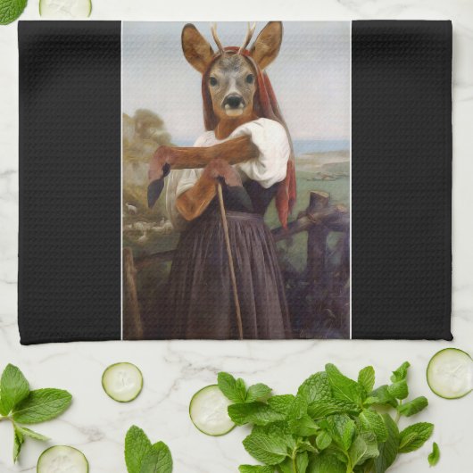 Bouguereau's Dearest Deer Shepherdess Theedoek (Gevouwen)