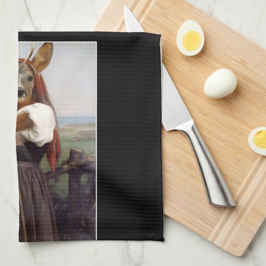 Bouguereau's Dearest Deer Shepherdess Theedoek (Quarter Fold)