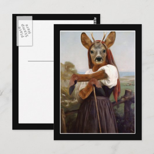 Bouguereau's herderin briefkaart (Voorkant / Achterkant)