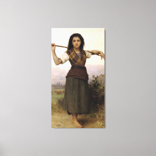 Bouguereau's Klassieke 1889 die de herderheid schi Canvas Afdruk