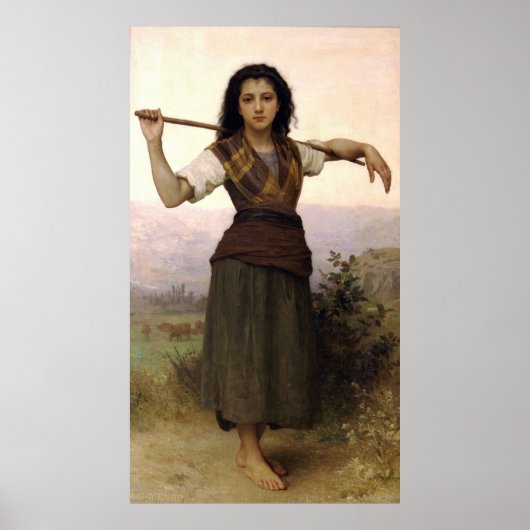 Bouguereau's Klassieke 1889 die de herderheid schi Poster (Voorkant)